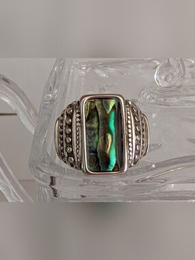 Vintage Abalone Shell Statement Ring
